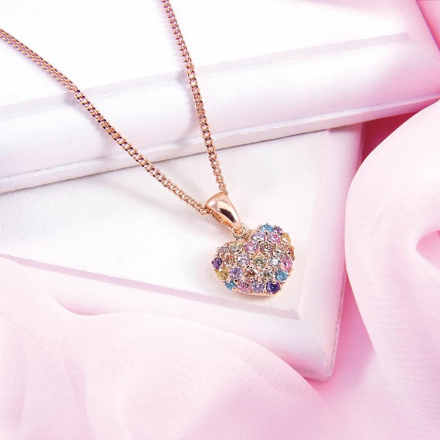 ハート ネックレス ピンクゴールド K18PGコーティング アミュレット