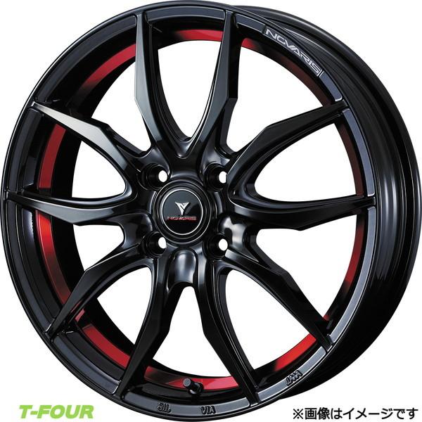 ウェッズ ノヴァリス ローグ VF アルミホイール4本(15×4.5J 4-100 INSET45)スバル プレオ L270系(ピアノブラック/レッドライン)0040061