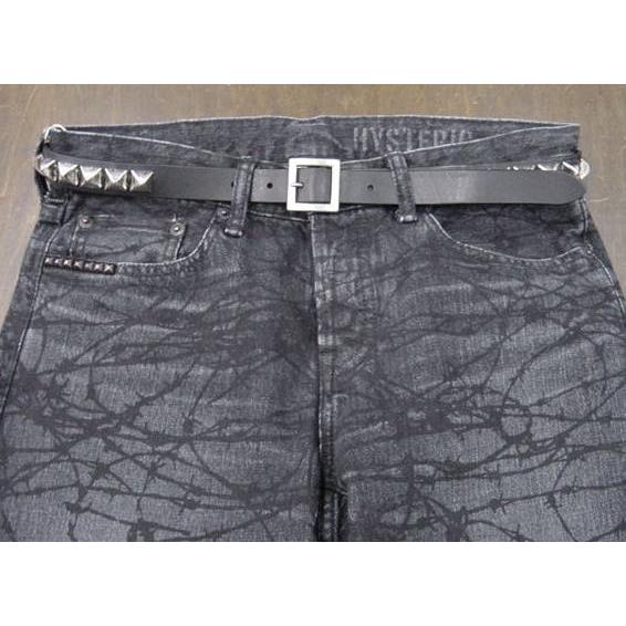 ✅️HYSTERICS ベルト レザー シルバー ヒステリックグラマー 黒 ロゴプリントレザーベルト|HYSTERIC GLAMOUR MEN | HYSTERIC