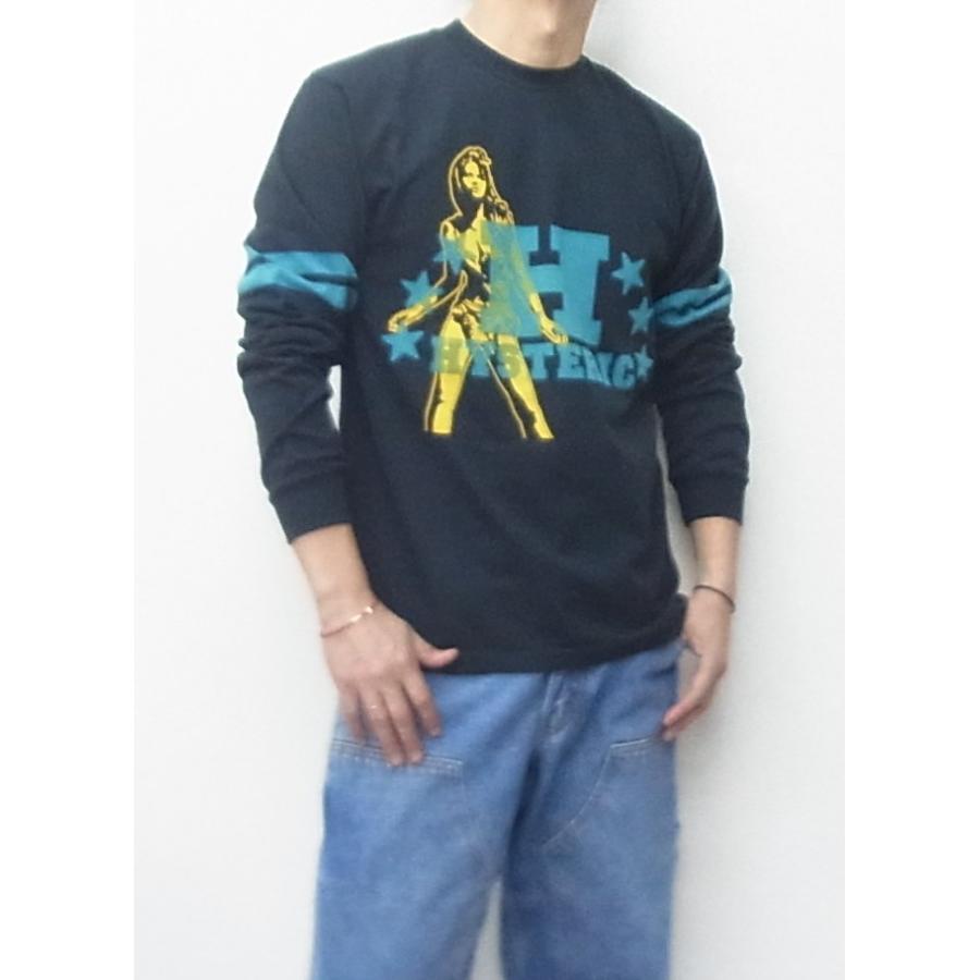 ヒステリックグラマー  プリント 長袖 ロンt 青 ミニ丈 Y2K HYSTERIC GLAMOUR（ヒステリックグラマー） HYSTERIC