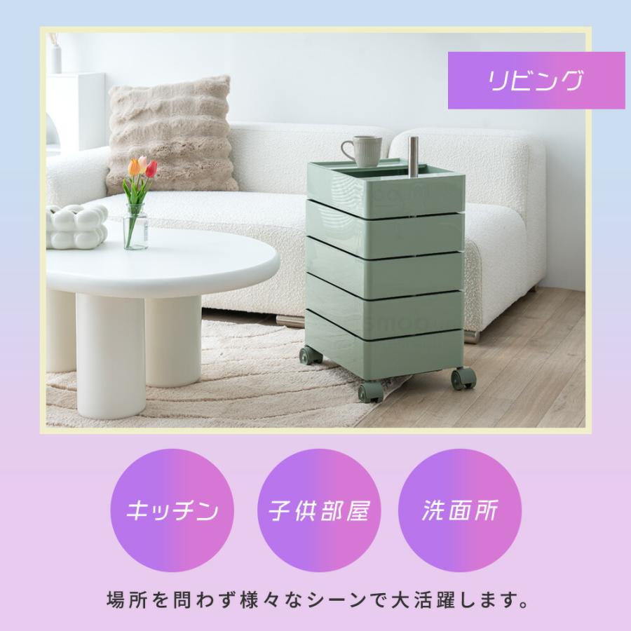 smoo ワゴン キャスター付き ファイルワゴン おしゃれ 回転 回転式
