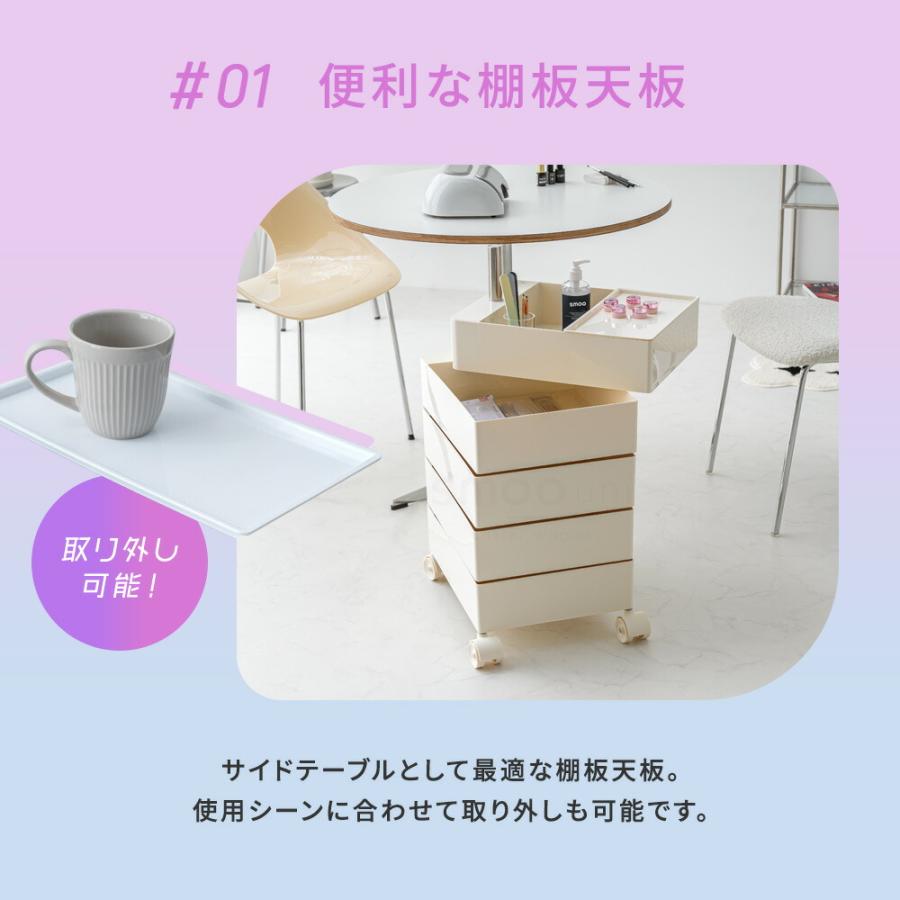 smoo ワゴン キャスター付き ファイルワゴン おしゃれ 回転 回転式