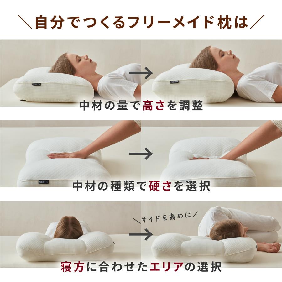 枕 NERUS フリーメイド枕 横向き いびき防止 肩こり 首こり まくら 低