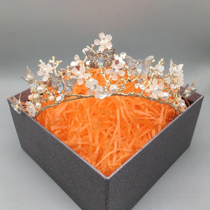 ティアラ 蝶と花の細工 ブライダルアクセサリー 結婚式 ヘッドドレス パーティー |  | 01