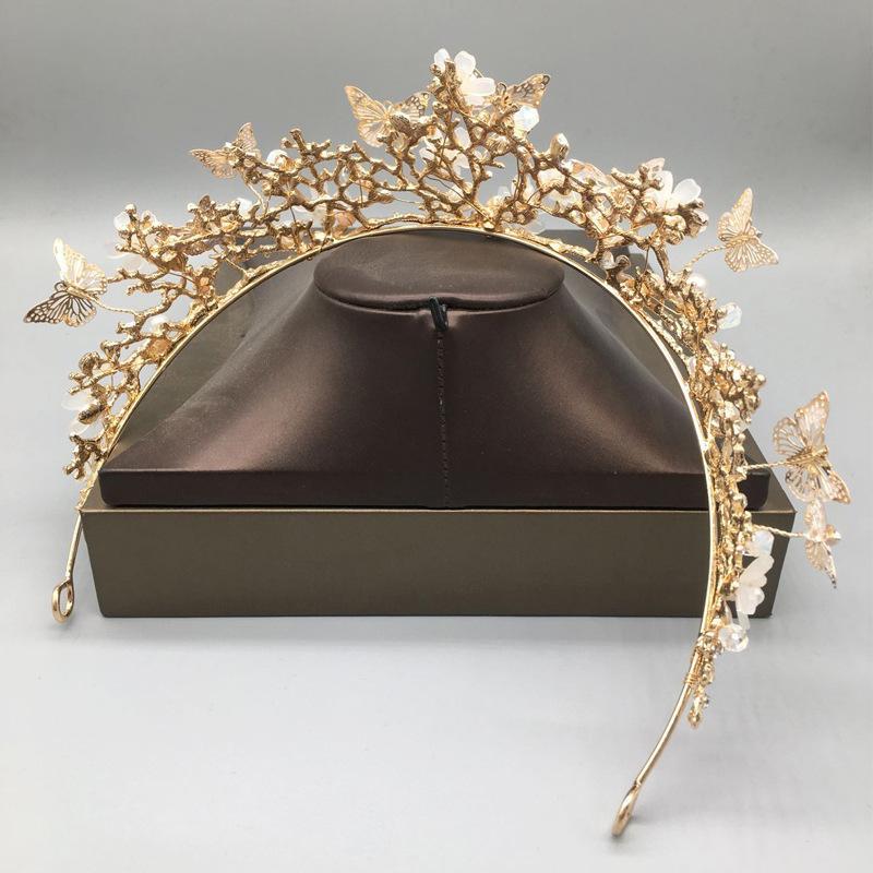 ティアラ 蝶と花の細工 ブライダルアクセサリー 結婚式 ヘッドドレス パーティー |  | 03