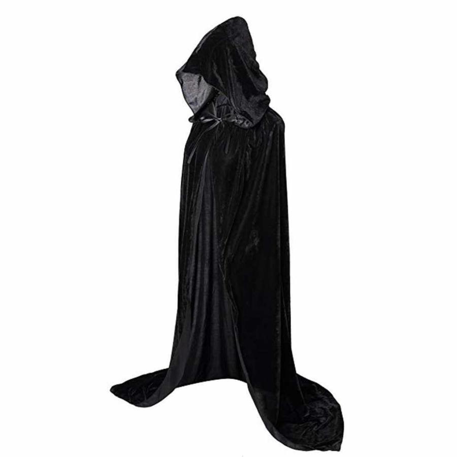 魔法使い風 ローブ 黒いローブ マント ブラック 140cm クローク