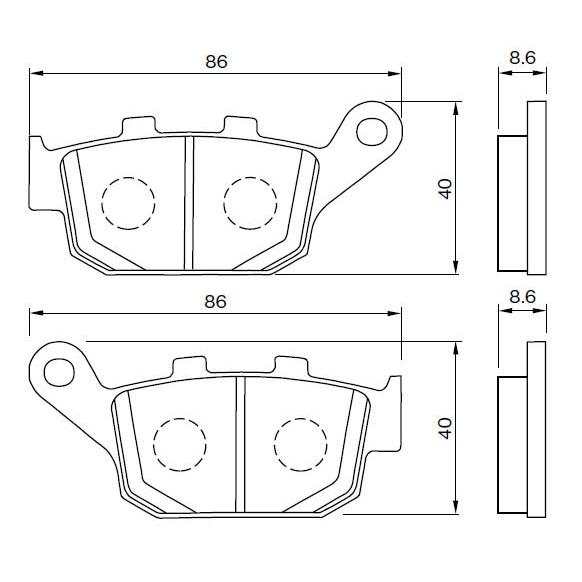 DAYTONA（デイトナ） ブレーキパッド 101 赤パッド (R) CBR250R 16822
