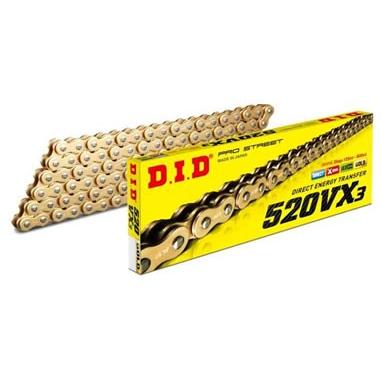 DIDチェーン 520VX3 120L ゴールド ZB(カシメタイプ) 321716 : 2輪・4
