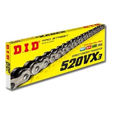 DIDチェーン　520VX3 100L シルバー ZB(カシメタイプ) 324618