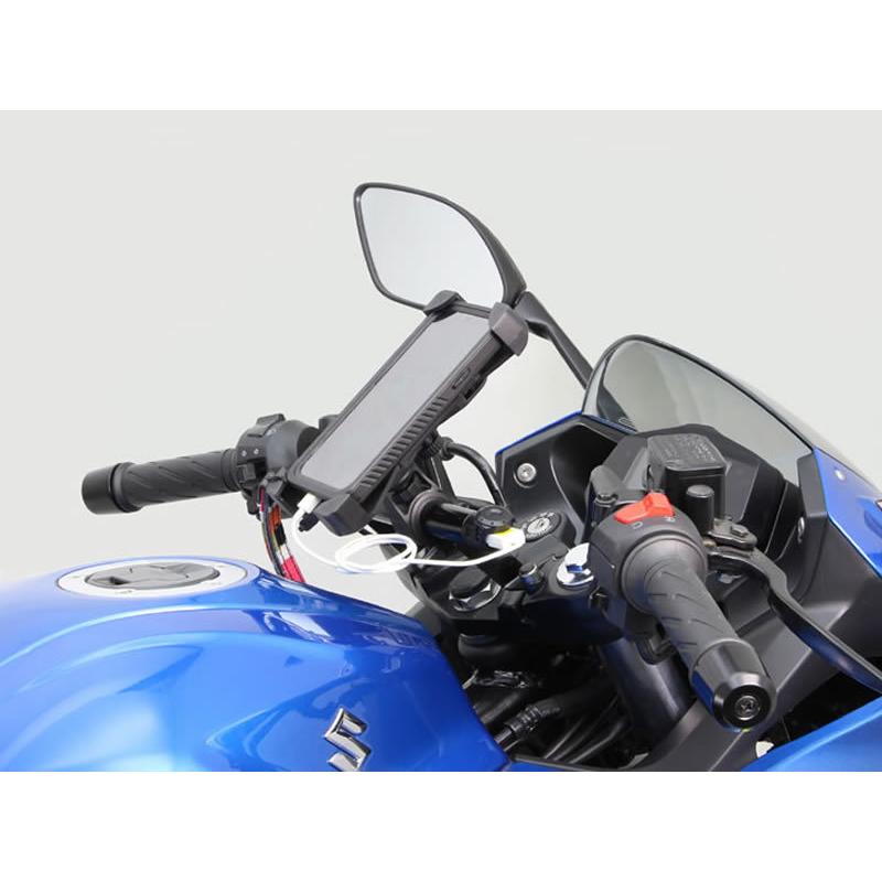 ハリケーン クランプバー USB電源付 ブラック ジクサー250SF(20-21