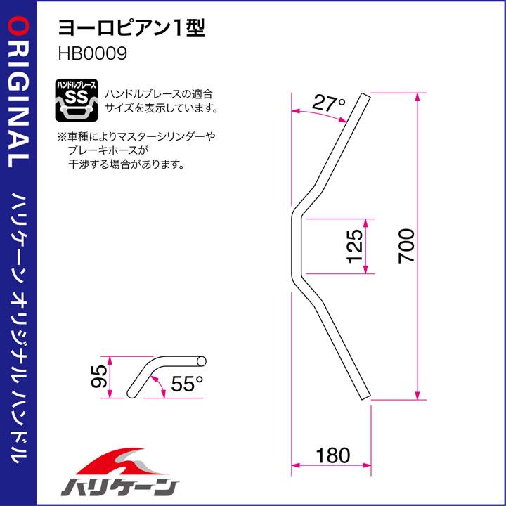 ハリケーン ヨーロピアン1型 ハンドルSET CB400SF（08-13 NC42）ABS車 ブラック H030-009B_2