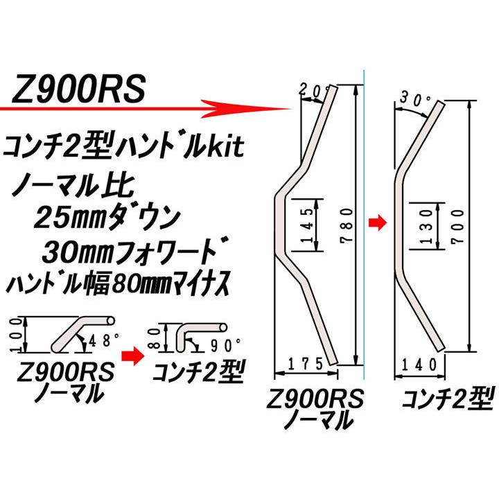 ハリケーン コンチ2型 kit専用ハンドル Z900RS クロームメッキ