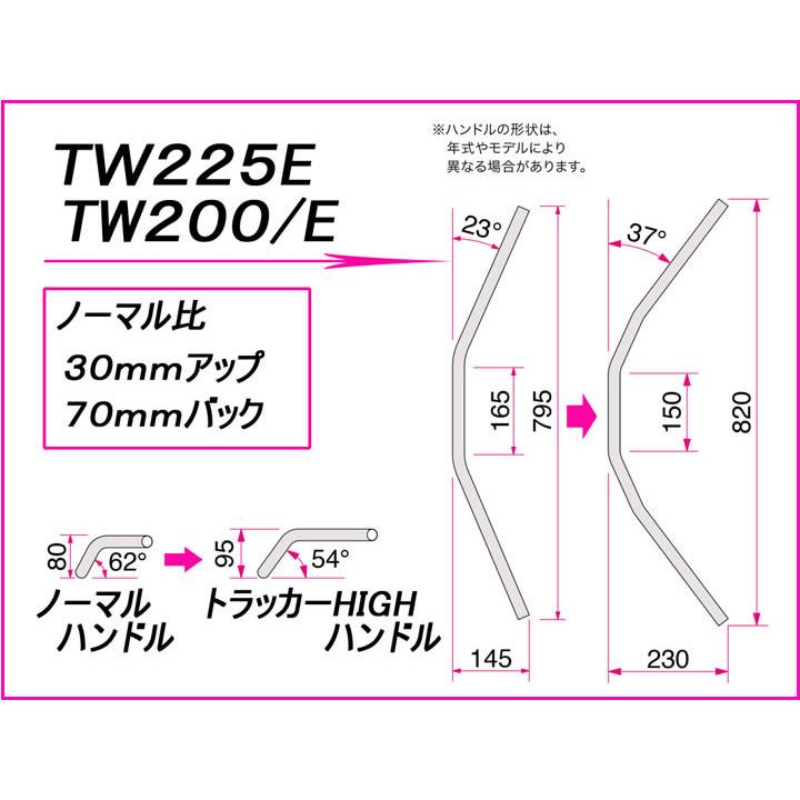 ハリケーン トラッカーHIGH ハンドルkit クロームメッキ TW225E HBK517