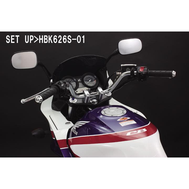 ハリケーン ＰＯＬＩＣＥ３型 ハンドルkit クロームメッキ(フルステンレスブレーキホース) CB400SB vtec ABS無車 HBK626S-01｜t-joy｜02