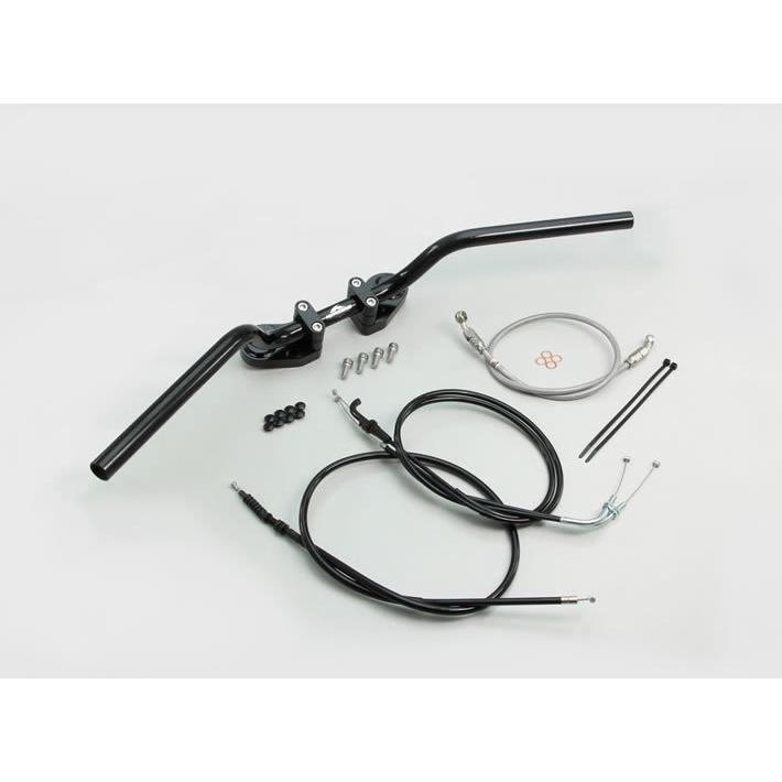 ハリケイン ヨーロピアン1型 赤ちょうちん手持ち部分kit 黒いこと(フルステンレスブレーキホース) Ninja250 ABS無車 HBK682BS