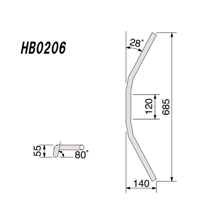 ハリケーン バーハンドルkit ブラケット式 ブラック(STDモデル) ZX-14R STD HBK689Bの画像
