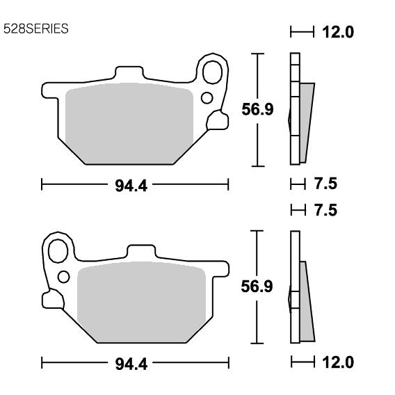 KITACO SBSブレーキパッド 528HF 79−RD250/400 (777-0528000) : 2輪