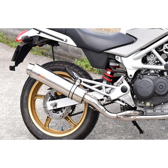 ステンレス製マフラーとスプリング2個セットエンドバッフル付。VTR250FI用 バイク 汎用 57mm 六角形 マフラー インナーサイレンサー エンド