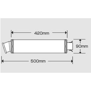 Realize(リアライズ) 汎用ステンレスサイレンサー スラッシュエンド仕様 90×420 50.8Φ  701-002-03｜t-joy｜02