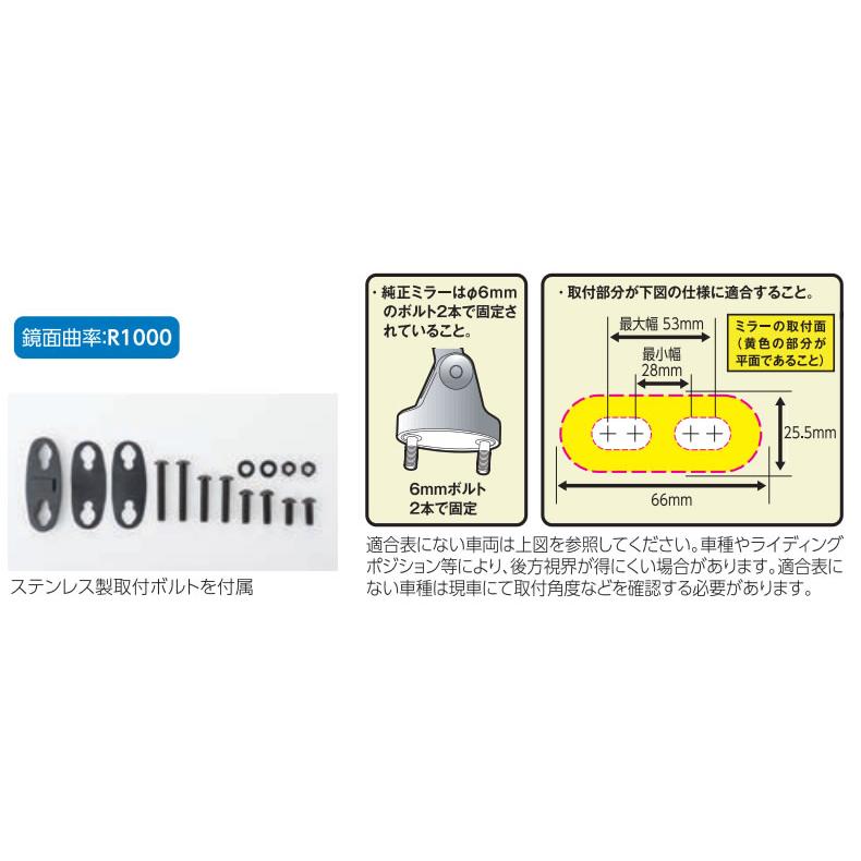 TANAX （タナックス）　NC-001　ナポレオン カウリングミラー11 (ロングステータイプ)｜t-joy｜02