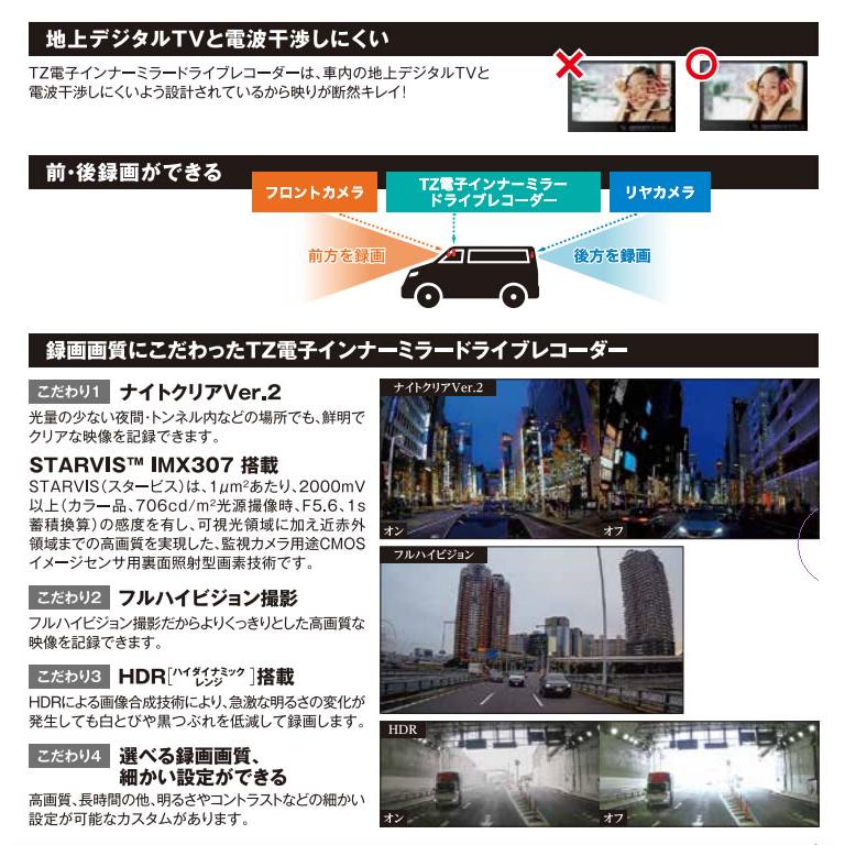 トヨタ 【日本製/3年保証】TZ 電子インナーミラー型 ドライブ トヨタ 【日本製/3年保証】TZ 電子インナーミラー型 ドライブ