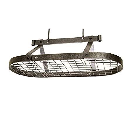 Enclume PR16BWG HS Premier 0.91m Oval Ceiling Pot Rack, Hammered Steel