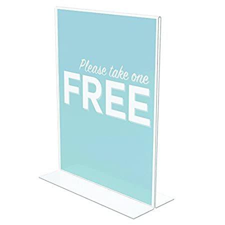 Stand-Up　Double-Sided　Sign　Clear　8-1　11,　Plastic,　Holder,　(並行輸入品)　x