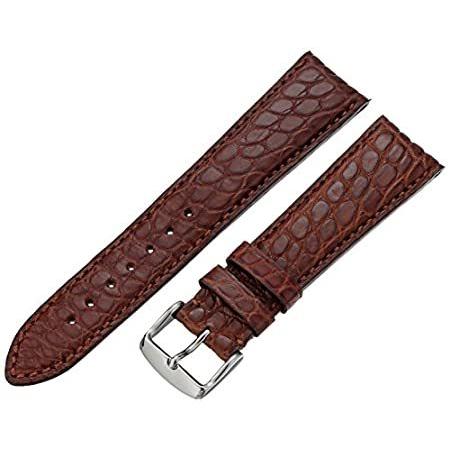 円高還元 hadley-romaメンズms2010rb-200 20 mm Tan Alligatorレザー時計ストラップ Genuine 腕時計用ベルト、バンド