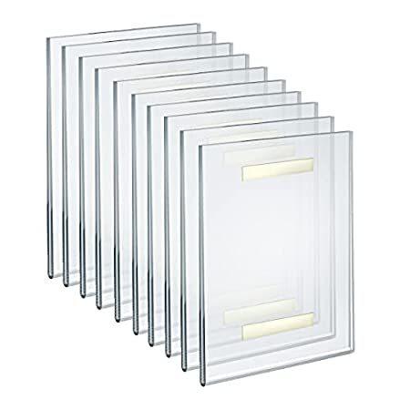 Azar　Displays　122021　Self　Adhesive　Clear　Acrylic　Wall　Sign　Holder　Frame　8.5