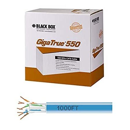 Black Box 1，000Ft CAT6 Solid Bulk Cable 550-MHZ UTP Blue CMR PVC， Box