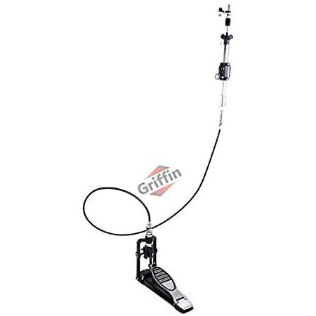 Remote Hi Hat Stand with Foot Pedal by GRIFFIN | Drummers Cable Auxiliary C