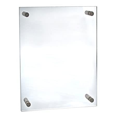 Azar Displays 105528 Floating Acrylic Wall Frame with Silver Stand Off Caps