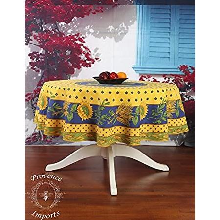 Tournesol Yellow 180cm Round French Provencal Polyester Tablecloth