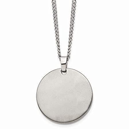 ICE CARATS チタンつや消し22インチチェーンネックレス ペンダントチャーム ドッグタグ 刻印可能 ファッションジュエリー 女性へのギフトに