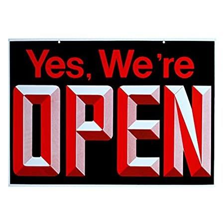 Open Closed Big Double Sided Reversible Sign Hanging Display 19 x 13 Busi