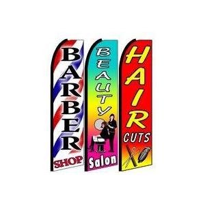 Barber, Hair Cuts, Beauty Salon King Size Swooper Flag Sign Pack of