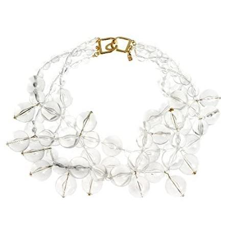 Kenneth Jay lane-3ストランドクリアカラービーズクラスタDropsネックレス