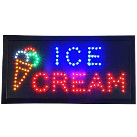Bright LED Animated ICE Cream Sign Neon Business Open Display Store Shop Ca