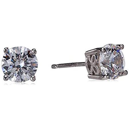 プラチナメッキ シルバー ラウンドカット スワロフスキージルコニア使用 スタッドピアス E1923602_120_000