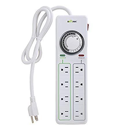 BN-LINK 8 Outlet Surge Protector with Mechanical Timer (4 Outlets