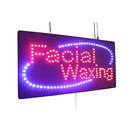 顔のワックスの印、極度の明るく良質LEDの開いた印、店の印、ビジネス印、窓の印