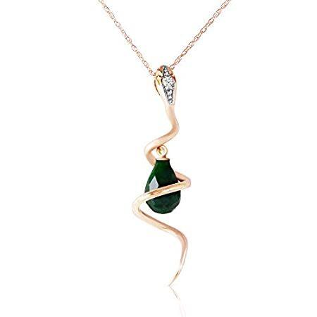 出産祝いなども豊富 Green Dyed Dangling with Necklace Snake Gold Rose K14 Sapphire Diamond and ネックレス、ペンダント