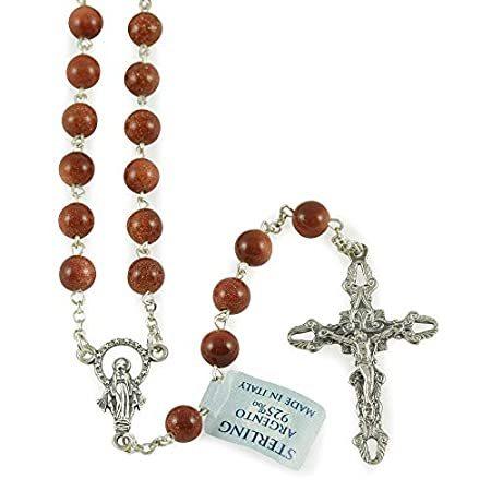 Goldstone Rosary Beads Sterling Silver