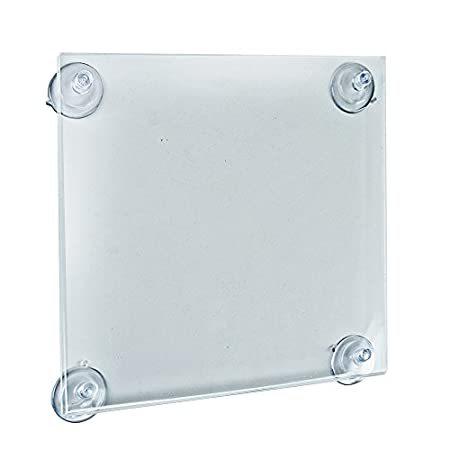 Azar　Displays　106614　8.5　by　W　11　H　Acrylic　Sign　Holder　with　Cups　Suction　(2