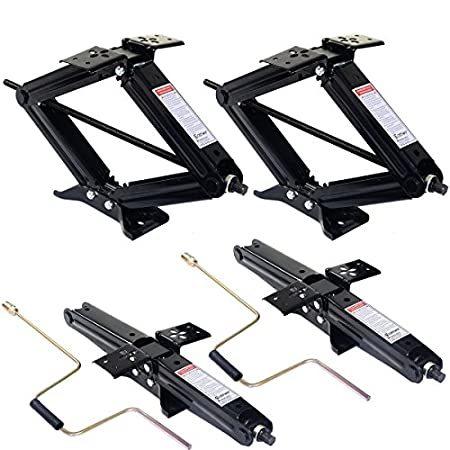 Goplus 4Pcs 24" Scissor Jack RV Camper Trailer Leveling and Stabilizer w/ 2｜t-k-store