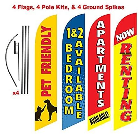 [4-PACK] Apartment Complex Advertising Package (Pet Friendly, Renting, Apar