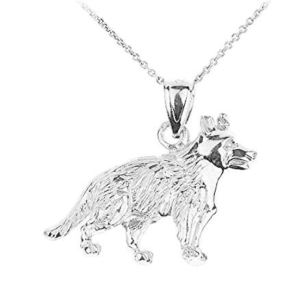 激安通販 ポリッシュ14 Kホワイトゴールドgerman Shepherd K9犬ペンダントネックレス ネックレス ペンダント Hqpt Com
