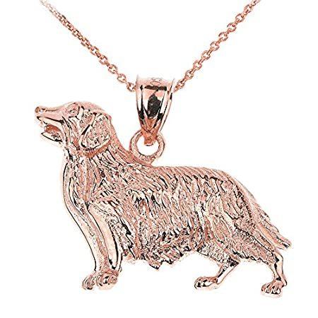 公式 ポリッシュ14 Kローズゴールドゴールデンレトリーバー犬ペンダントネックレス ネックレス ペンダント Hqpt Com