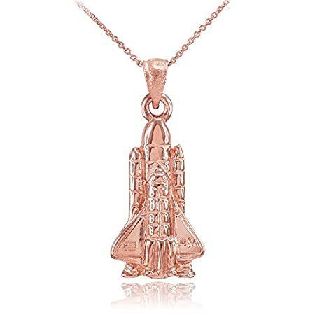 ファッション 桜の花びら 厚みあり 14 Xa0 Kローズゴールドスペースシャトルチャームrocketshipペンダントネックレス Korvtlb5ma Www Click Theworld Com