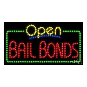 LED Bail Bonds Sign for Business Displays Rectangle Electronic Light Up S
